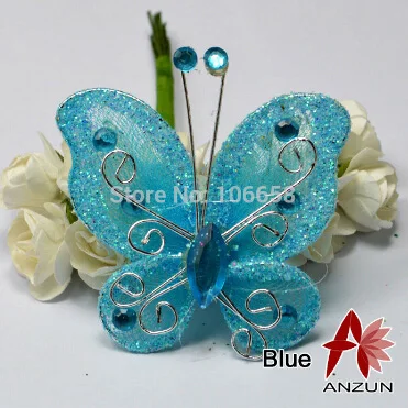 30 шт 5 см чулок бабочки, свадебные украшения семейное Украшение DIY синий - Цвет: blue