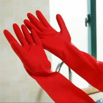 

New Fabulous Rubber Latex Dish Washing Cleaning Long Gloves Household Kitchen Glove Ons Guante de limpieza Hot Sale