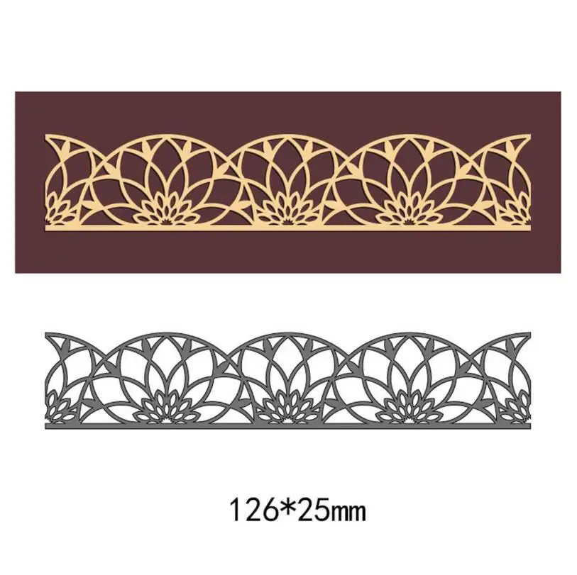 

New Arrival 2019 Edge Die Cuts Flower Hollow Lace Border Metal Stencils for Invitation Cards/Greeting Card/ Wedding Paper Crafts