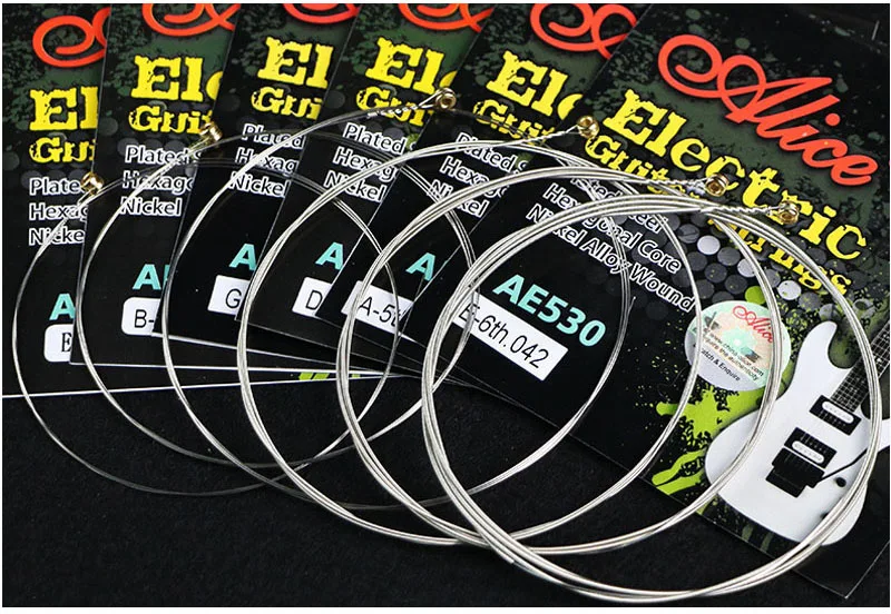 ALICE AE530-SL Electric Guitar Strings 1st-6th Super Light.009-.042 Nickel Alloy Wound Full Set Hexagonal Core