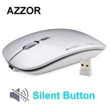 AZZOR N5 Беспроводная перезаряжаемая Бесшумная мышь, заряжаемая тонкая игровая мышь для ноутбука, настольного ноутбука