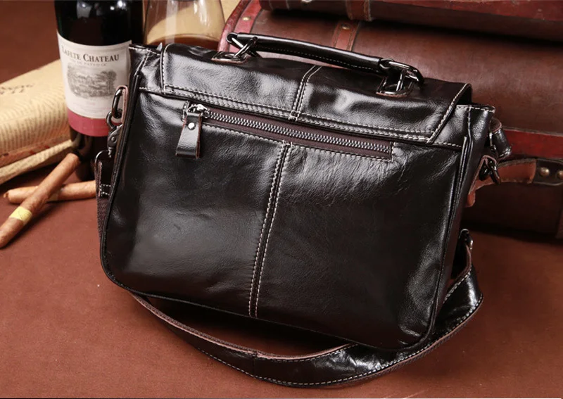 VM модный поцелуй масло воск натуральная кожа мужской классический ретро портфель бизнес сумка для ноутбука портфель сумки