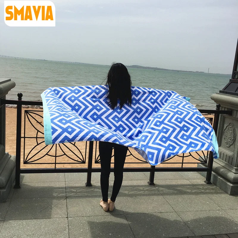 SMAVIA Print Geometry Bath Towel 100 Cotton 180*105cm Health Soft