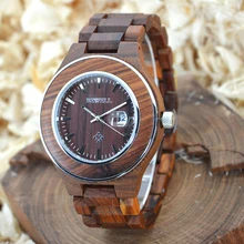 BEWELL Bois & Montre En Acier Hommes de Quartz Marque De Luxe Avec Calendrier Étanche Hommes Montres Horloge De Réparation Outil Cadeaux Boîte 100AG