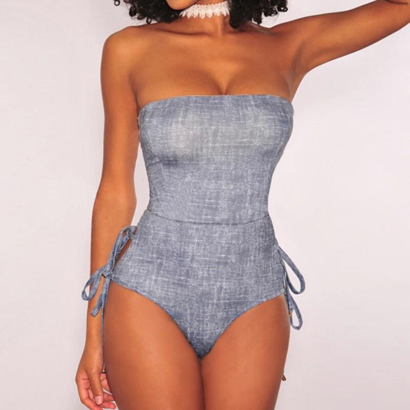 Women Bandage Brazilian Swimsuit Monokini Beach Swimwear Womens Bandeau