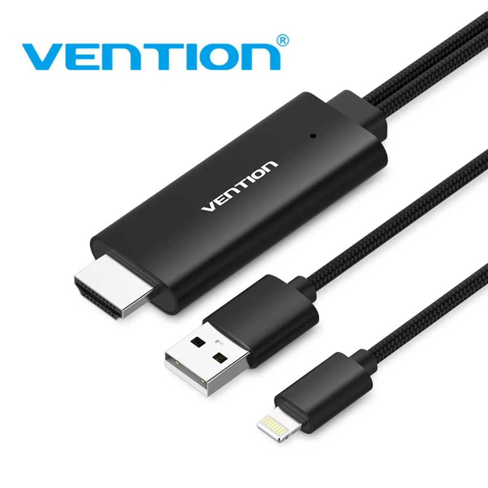 Vention HDMI кабель 2 м USB к HDMI конвертер кабель для iPhone 8 Pin к HDMI цифровой av-кабель для iPhone 7 6S Android Поддержка HDTV