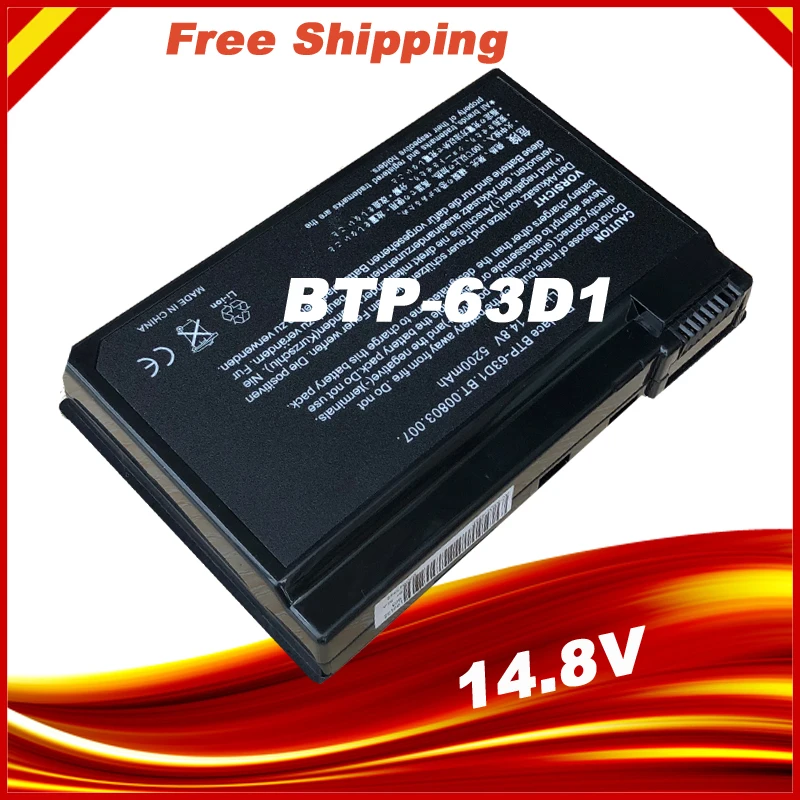 

HSW New 8 Cell LAPTOP BATTERY For Acer 63D1,For Aspire 3020,3610,5020,Extensa ,TravelMate 2410,4400,C300,C310,BTP-63D1