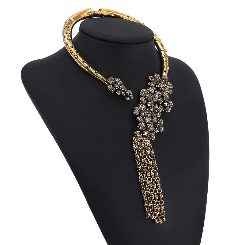 Big Chocker Long Large Fringe Necklace Maxi Women CHEAP Fashion Jewelry Collares Metal Statement F1106 Bohemian