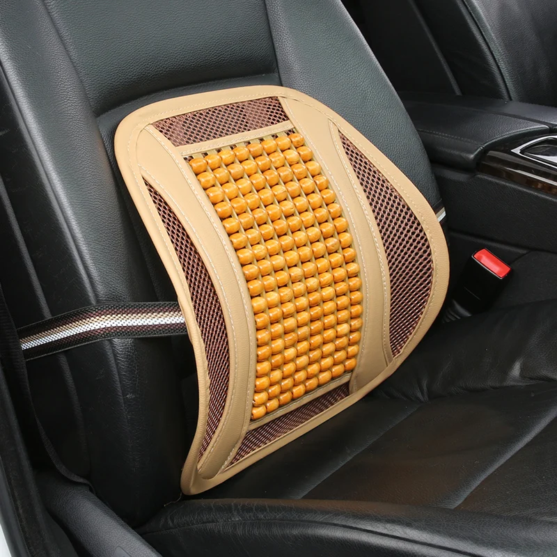 KKYSYELVA Car Seat Support Wooden Bead back massage Lumbar ...