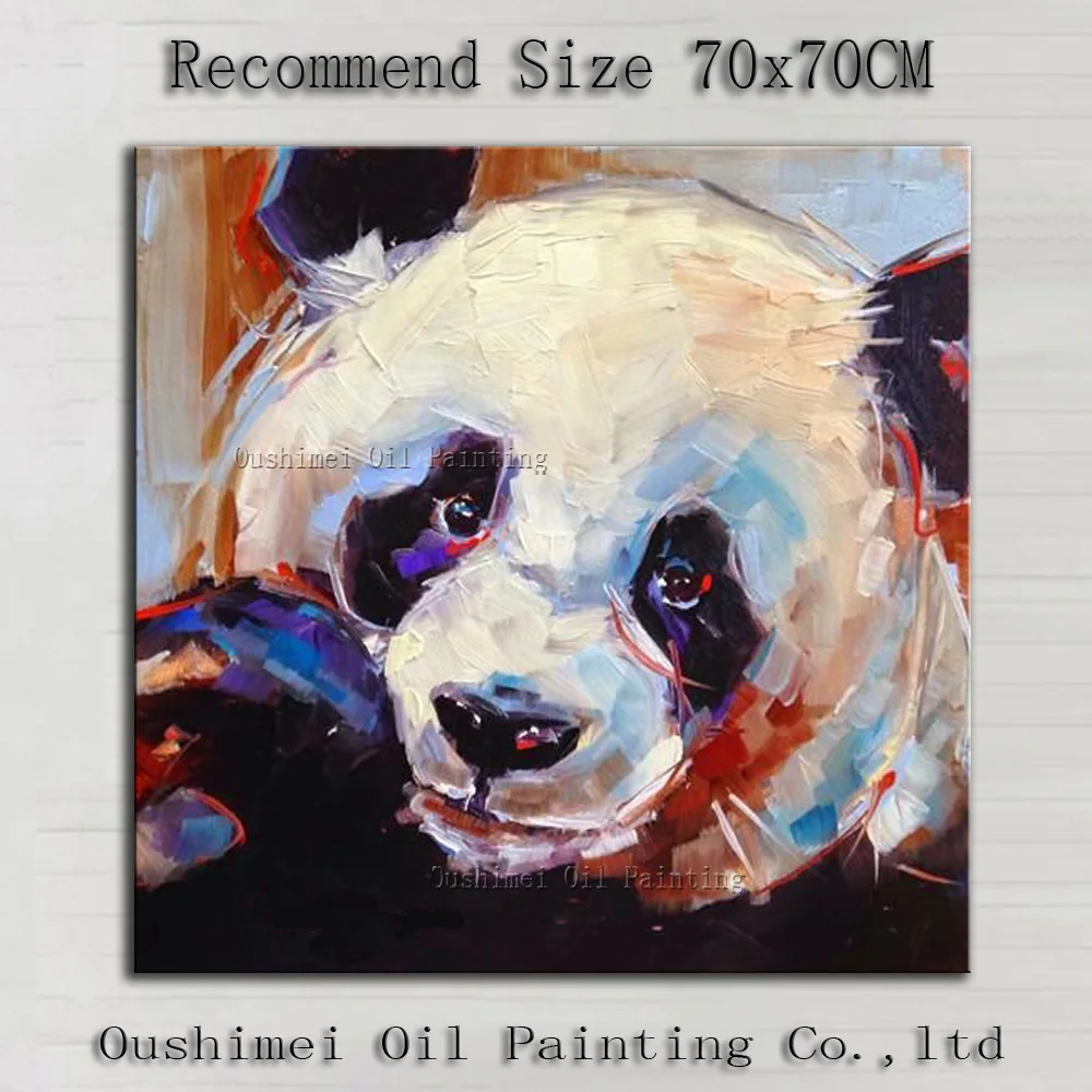 

Superb Artist Hand-painted High Quality Modern Abstract Colorful Animal Panda Oil Painting On Canvas Handmade Panda Picture