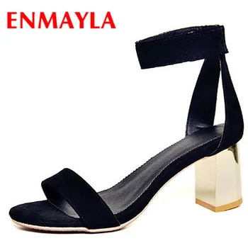 

ENMAYLA Gladiator Sandals Women Black Pumps Sexy High Heels Women Sandals Open Toe Square Heel Summer Shoes Women