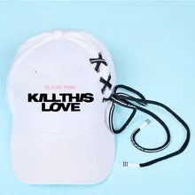Черная розовая бейсбольная кепка с принтом "Kill This Love", Мужская и Женская Корейская уличная Кепка в стиле хип-хоп Харадзюку