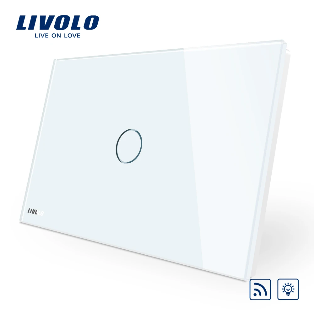 Livolo дистанционный выключатель стандарт AU/US VL C901DR 11 белая кристальная стеклянная