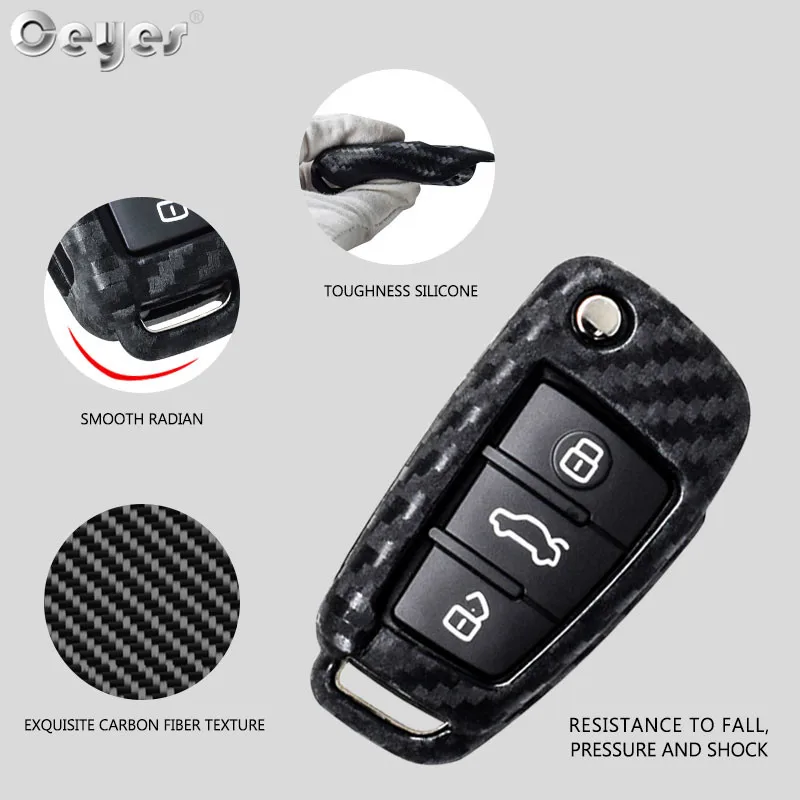 Carbon fiber key cover for AUDI (13)