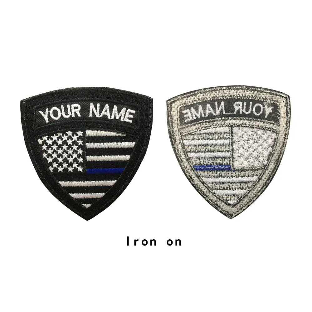 iron on На заказ Вышивка имя патч, 2 шт Персонализированные милитари номер бирка индивидуальный логотип ID для нескольких сумок одежды - Цвет: iron on