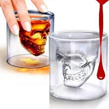 500 шт/партия "хрустальный череп" стеклянная рюмка/бокал вина/стаканы для виски чашки с черепом для вечерние посуда для бара