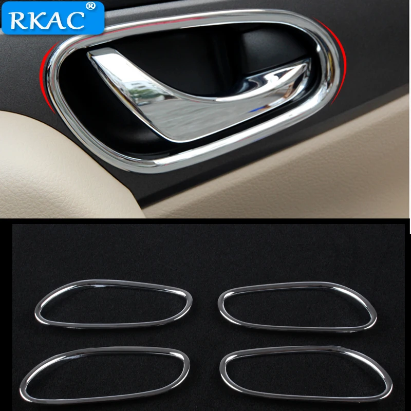 

RKAC For new Nissan X-Trail T31 XTrail 2014-2017 ABS Chrome Door Bowl Cover Trim Interior Handle Car-styling accessories