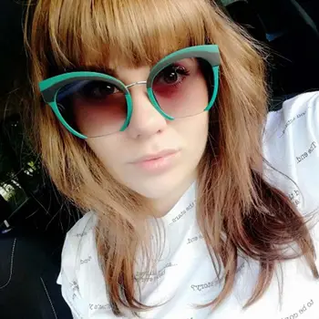 

Vintage Cat Eye kardashian Women Sunglasses Brand Luxury 2020 Classic Men Gradient Square Transparent Fashion Sun Glasses UV400