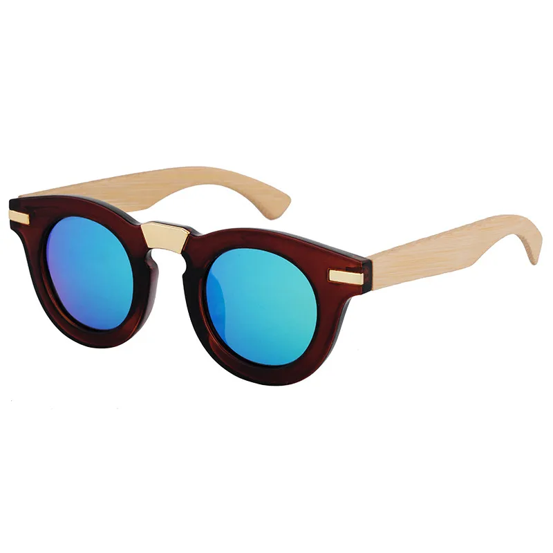 Новые поляризованные солнцезащитные очки для женщин и мужчин, брендовые зеркальные солнцезащитные очки, Бамбуковая пластиковая оправа Oculos De Sol Masculino - Цвет линз: C12