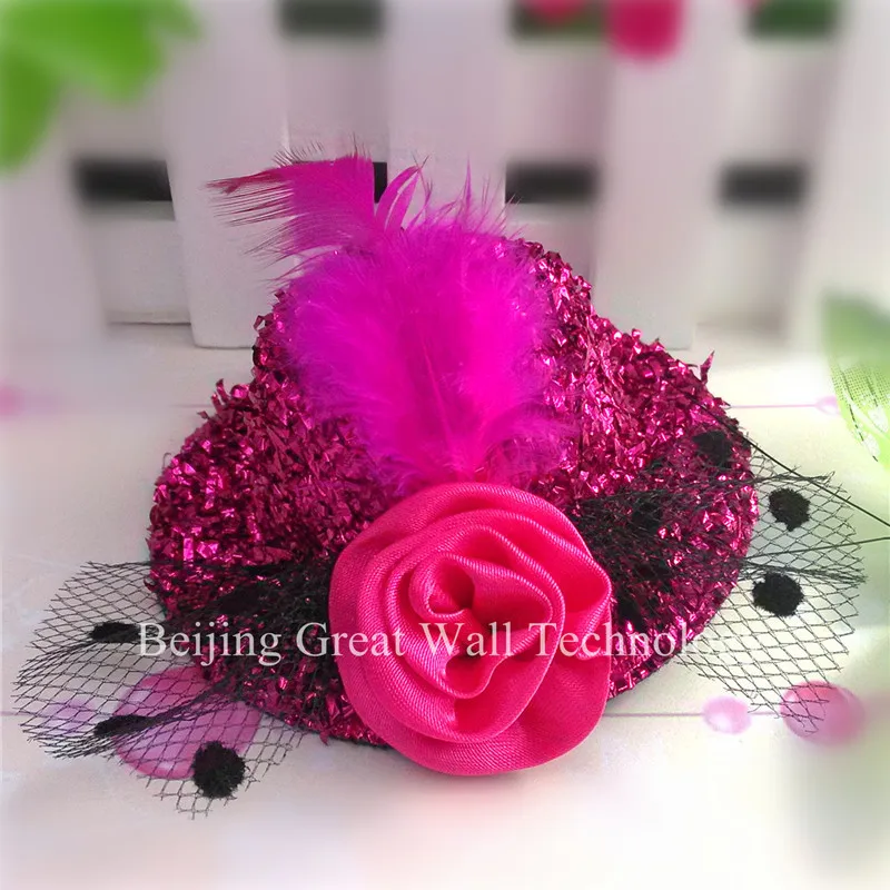 

New Christmas Gift Fashion Mini Hats Hair Clips Party Shiny Cap Clip Size Girls 8-16 Yeas Old Hair Accessories Girls Hair Clip