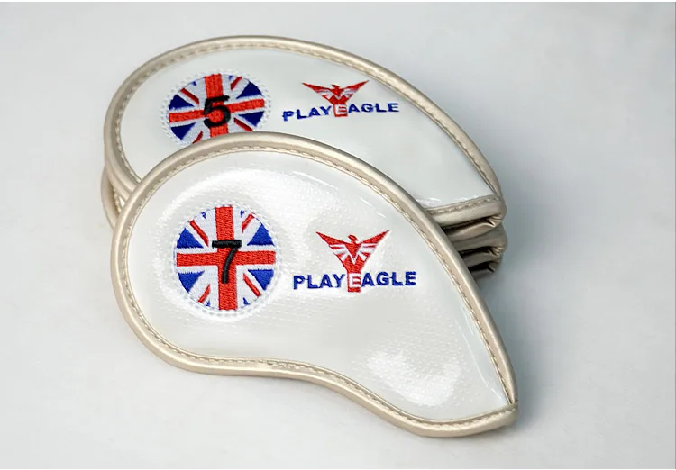 10 шт./компл. PLAYEAGLE Англия Стиль искусственная кожа Железный головной убор Водонепроницаемый Гольф клуб Железный наконечник с узором 5 цветов