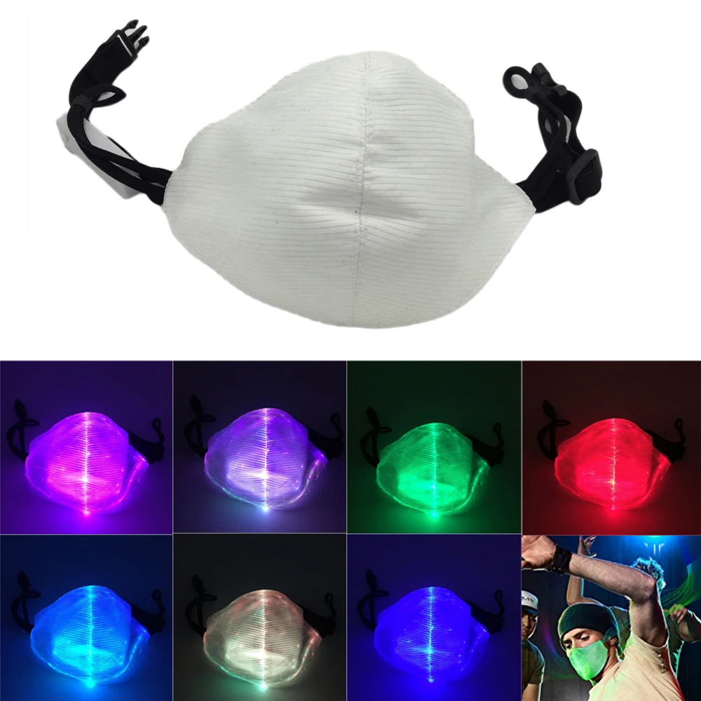 

LED Anti Dust Mask 7Color Glowing Luminous Novelty veilleuse Mask dancer DJ Lamp Music Masquerade Party Halloween Light Up Mask