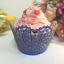 Новое поступление изготовленная по заказу бумага корона лазерная резка кружевная обертка для кекса