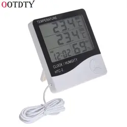 OOTDTY Мода 2018 г. цифровой термометр с ЖК-экраном измеритель влажности Часы электронный термометр гигрометр