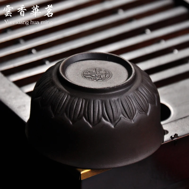 Kung fu tea set Yixing purple sand teapot Ceramic tea art Solid wood tray table