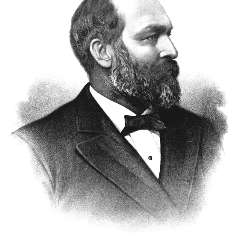 Vintage American history print of President James Garfield Poster Print (12 x 15)