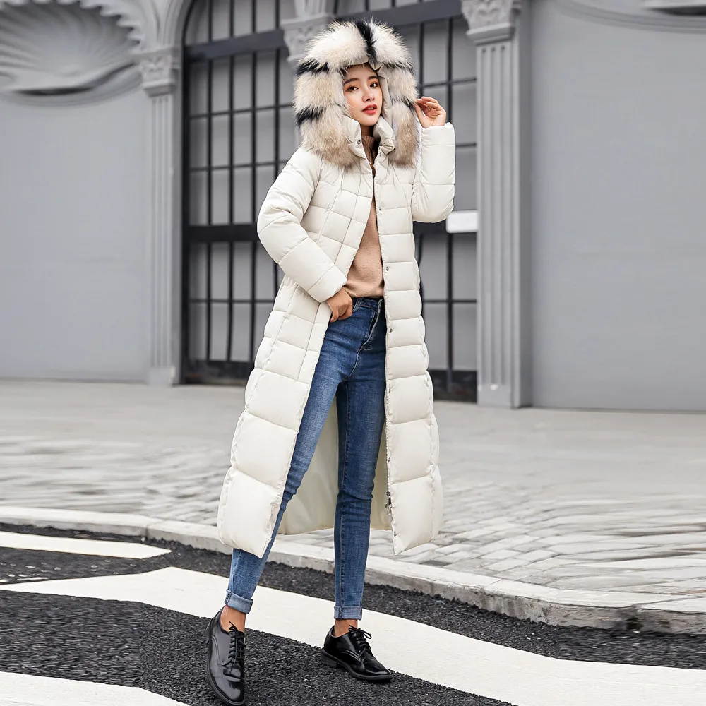 FREE OSTRICH Clothes coat Women Outerwear Fur Hooded Coat Long Cotton-padded Jackets Pocket Coats and Jacket women coat Winter