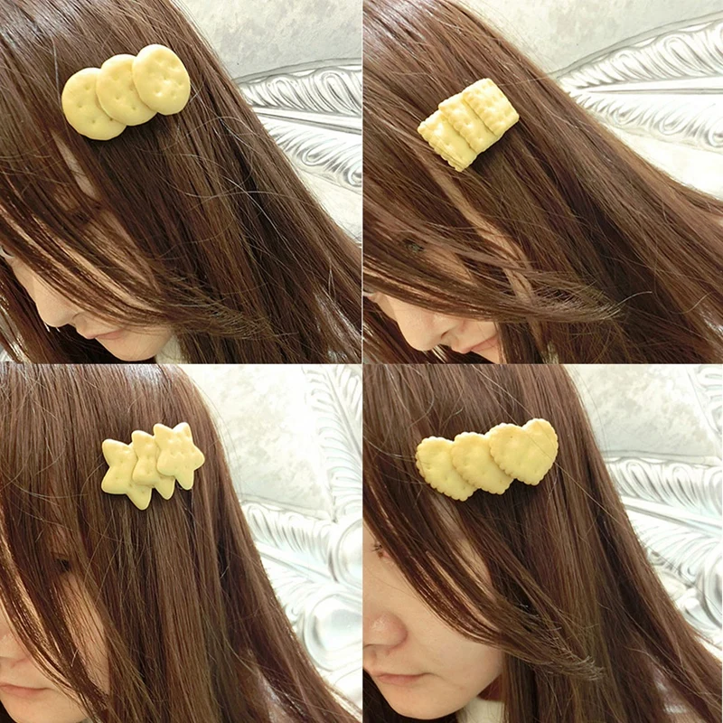 

Girls Hair Clips Cute Biscuits Design Hair Pin Children Hairpin Princess Hair Accessories