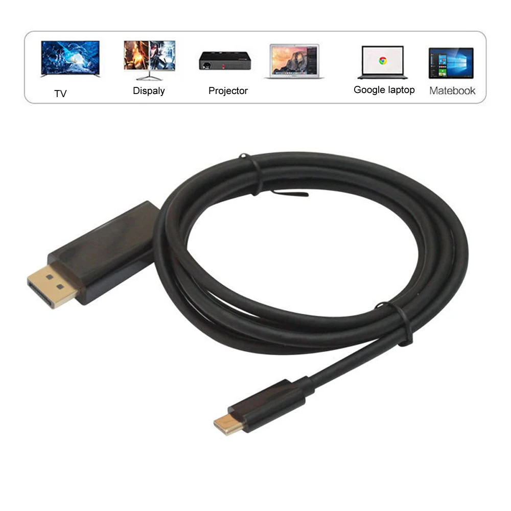 

New High Speed 10Gbps 1.8M Cable Adapter Converter USB-C Type-C To Displayport DP Audio And Video Synchronization
