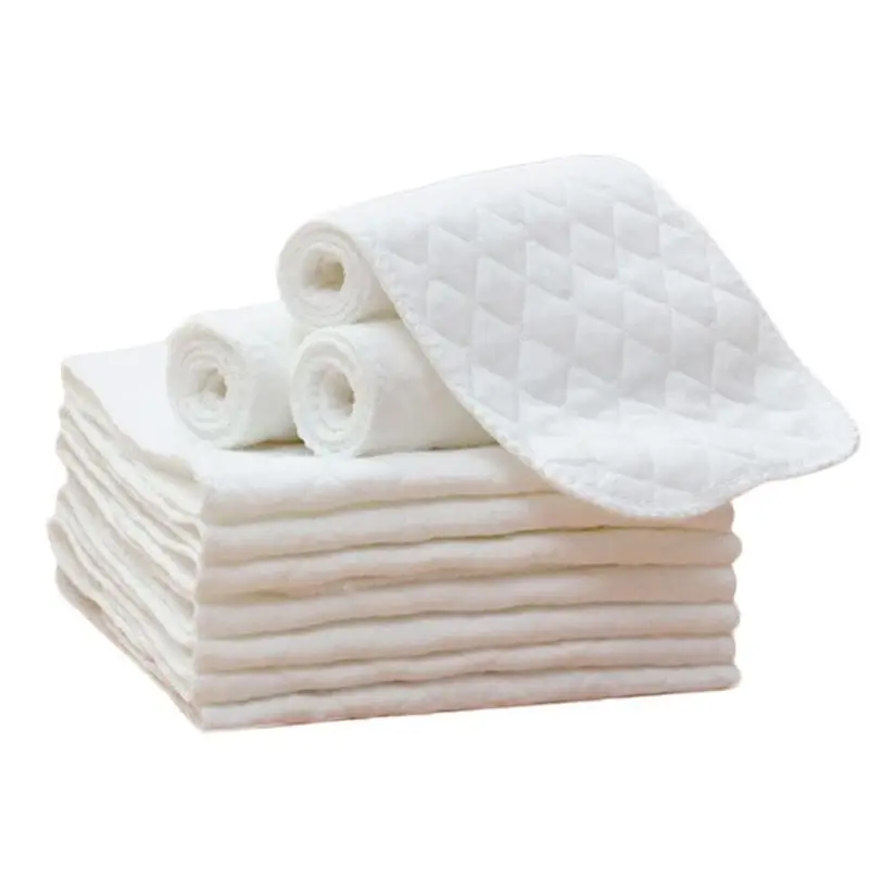 10 pcs 3 Layers Microfiber Baby Nappies Reusable Baby Infant Newborn Cloth Diaper Nappy Liners Insert Fraldas Reutilizaveis