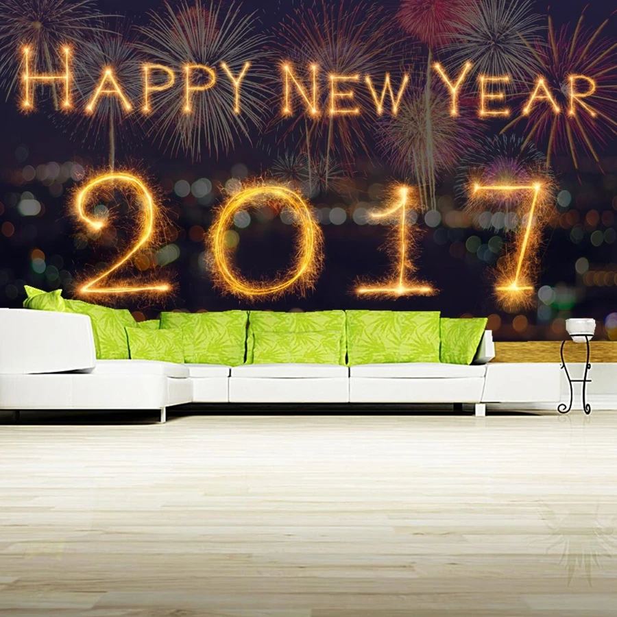 Custom mural Christmas Fireworks 2017 wallpaper papel de parede hotel living room TV background sofa wall bedroom 3d | Обустройство