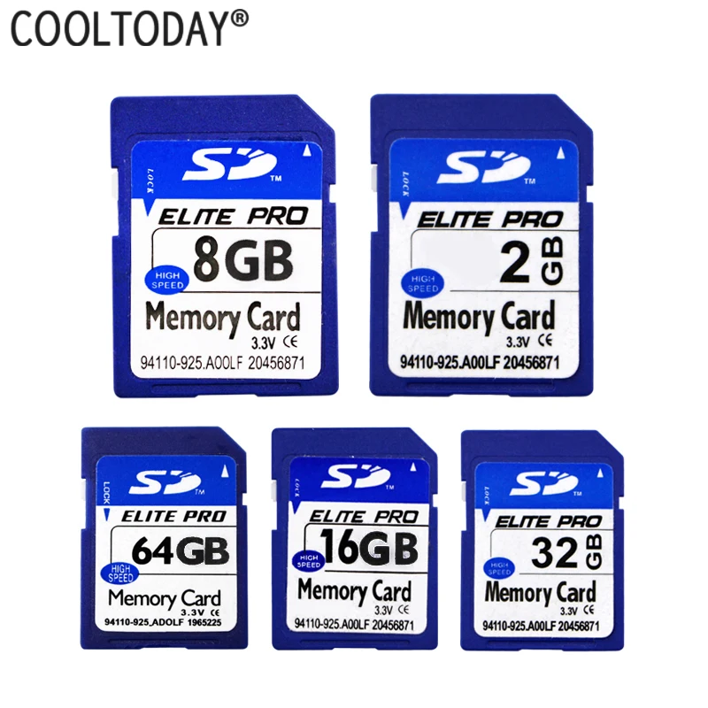 Cooltoday SD карты 128 ГБ 64 ГБ 32 ГБ 16 ГБ 8 ГБ 4 ГБ 2 ГБ Class 10 памяти карт SD реальная Ёмкость для Камера Бесплатная доставка