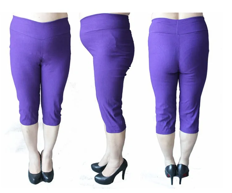 Женские Большие размеры s m l 5XL Капри летние тонкие крутые короткие брюки женские сексуальные леггинсы узкие брюки 6XL king size