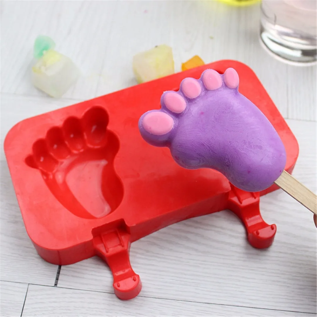 New Ice Cream Mould Frozen Pan Ice Pop Mold Tray  W/ 20Pcs Sticks & Silicone Cover