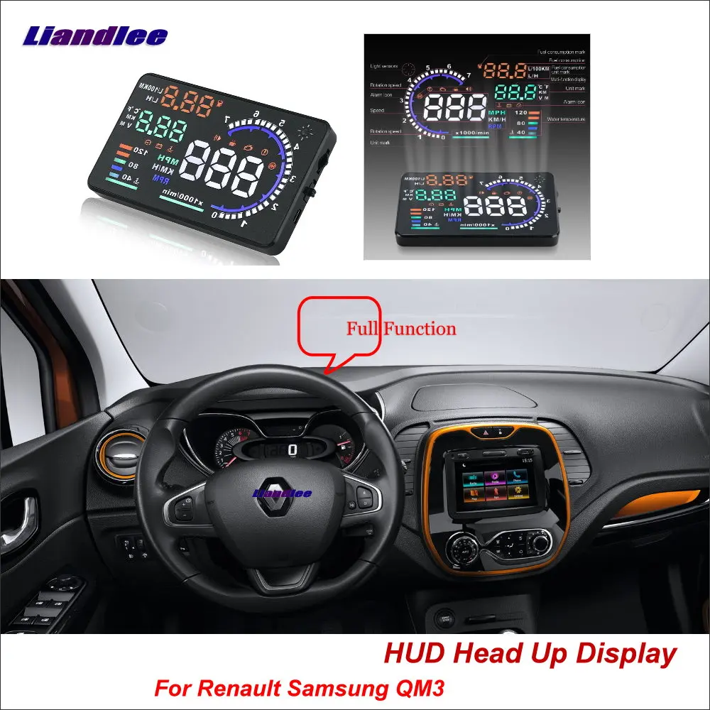 Дисплей на лобовое стекло автомобиля Liandlee HUD для Renault Samsung QM3 2013 2018 цифровой