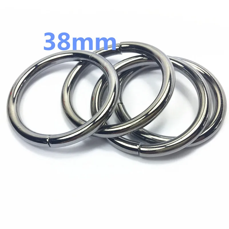 16-  38mm gunblack Spring Gate D O Ring Openable Keyring Leather Bag Belt Strap Dog Chain Buckle Snap Clasp Clip Trigger Bag Parts Accessories