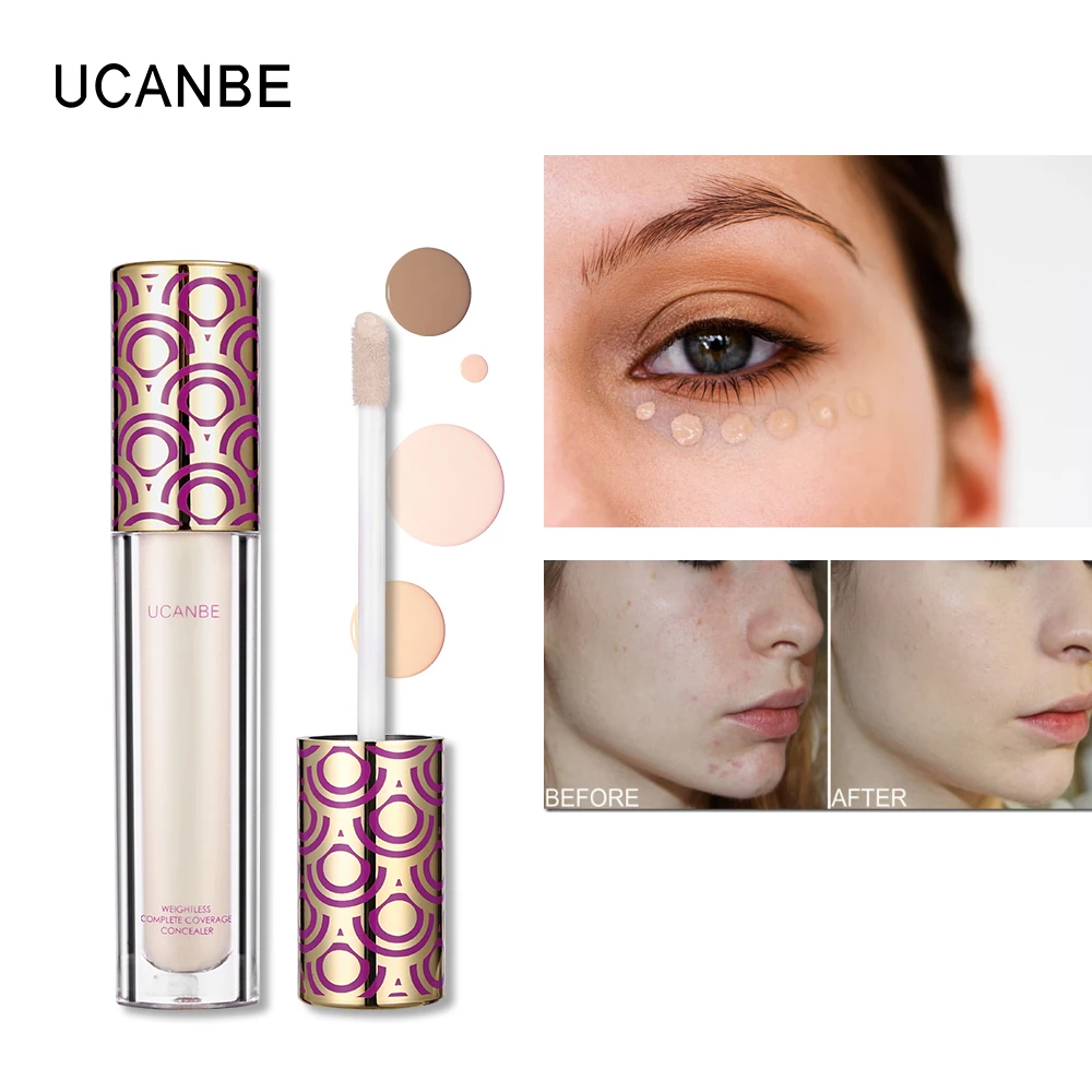 

UCANBE 4 Colors Face Concealer Liquid Foundation Makeup Base Moisturizing Brighten Contour Make Up Waterproof Concealer Creamy