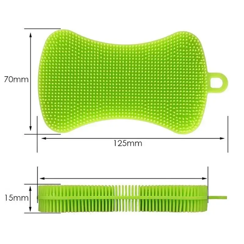 1/3/4pcs Silicone Dish/Pot/Plate Washing Antibacterial Mildew-Free Washing Brush Pot Pan Sponge Scrubber Kitchen Clean Tools