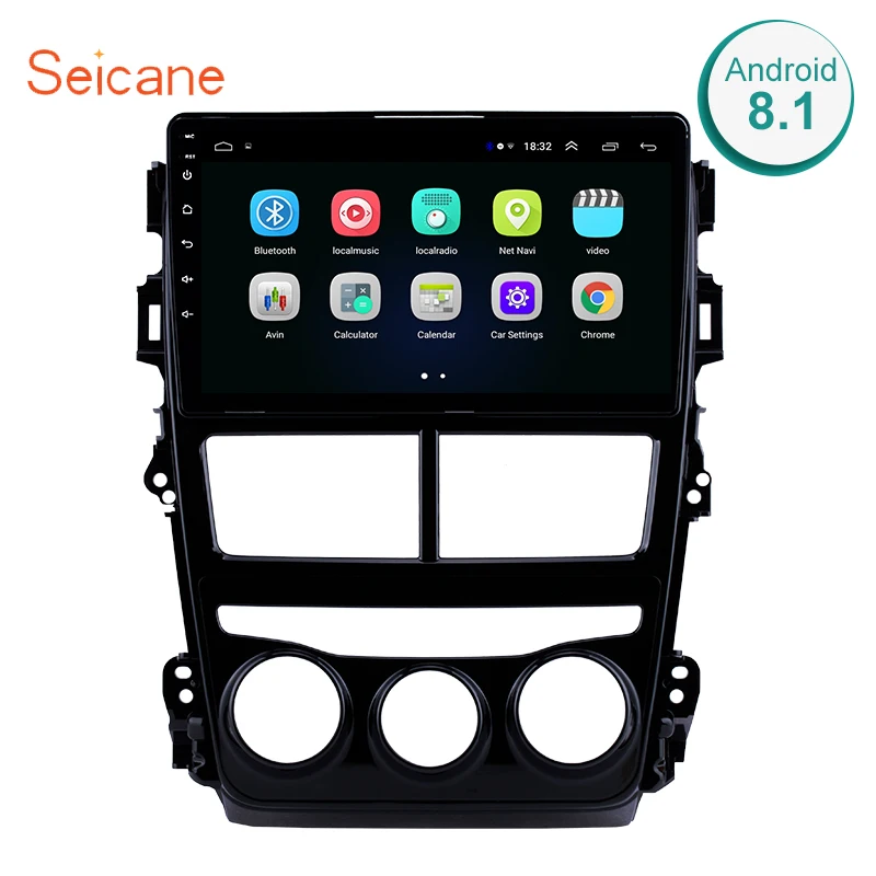 

Seicane Android 8.1 GPS Car Radio Multimedia Player For 2018 Toyota vios/YARIS Manual Air Conditioner Head Unit Left hand drive