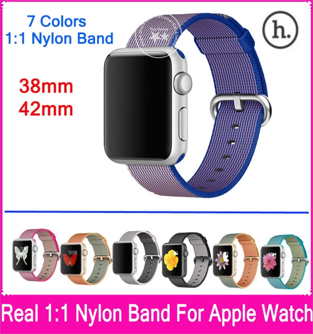 2016 New Releases 7 Colors 1 1 Nylon Watchband For Apple Watch 42mm 38mm With Original