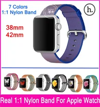 2016 Новинки 7 Цветов 1:1 Нейлон Ремешок Для Apple Watch 42 мм 38 мм С Оригинальной Нержавеющей Стали Адаптеры