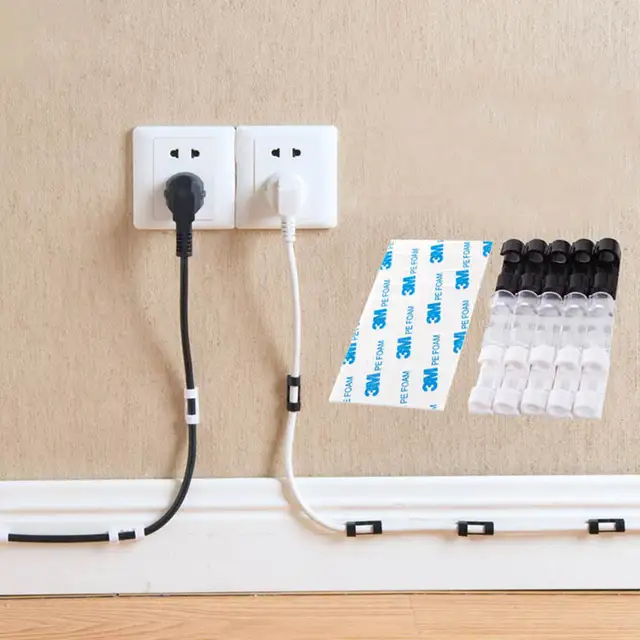Hot Sale Practical 20 Pc Adhesive Wire Cable Management Clips