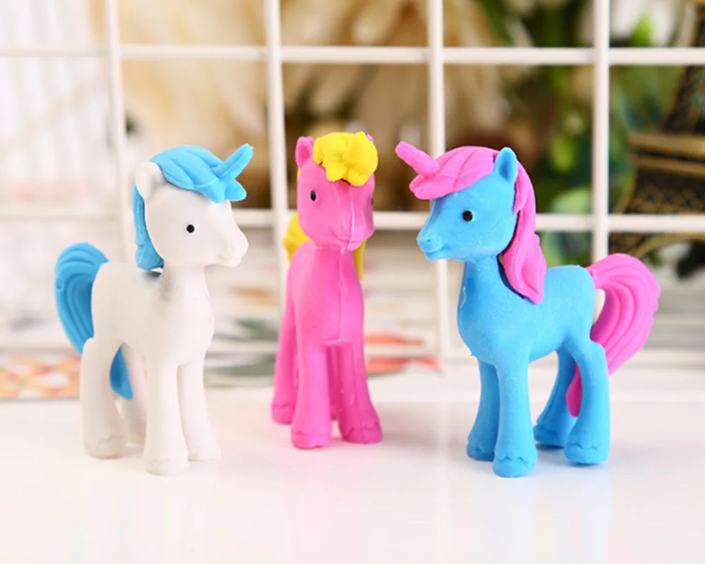 

Winzige Creative Cartoon Kawaii Unicorn Pony Lovely Animal Eraser for Kids Student Stationery School Office Chancery Supplies