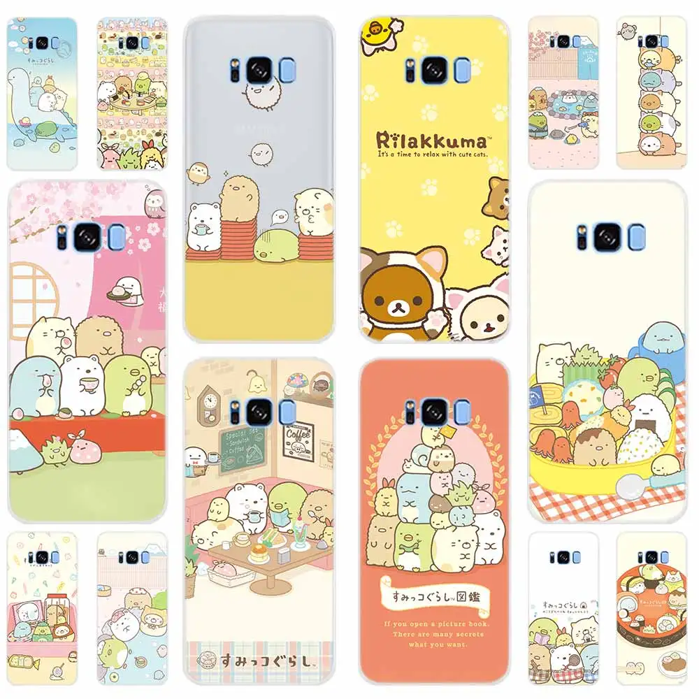 

sumikko gurashi Rilakkuma Pattern Case For Samsung Galaxy S8 S9 S10 Plus Note 10 9 8 Cover For Samsung S10E S7 S6 Edge S5