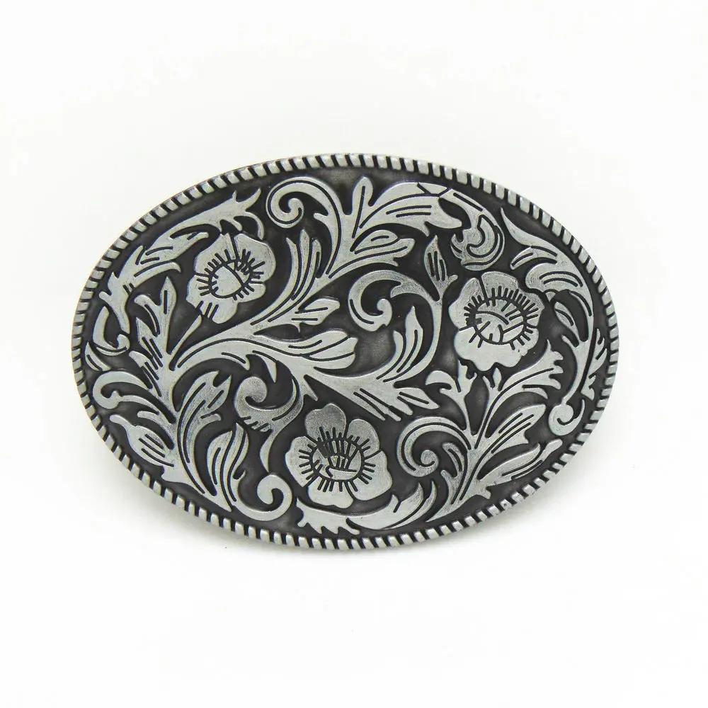 

Retail Vintage Pierced Retro Flower Belt Buckle Metal Western Belt Buckle With Pewter Finish For Mens Cowboys Belt Free Shipping