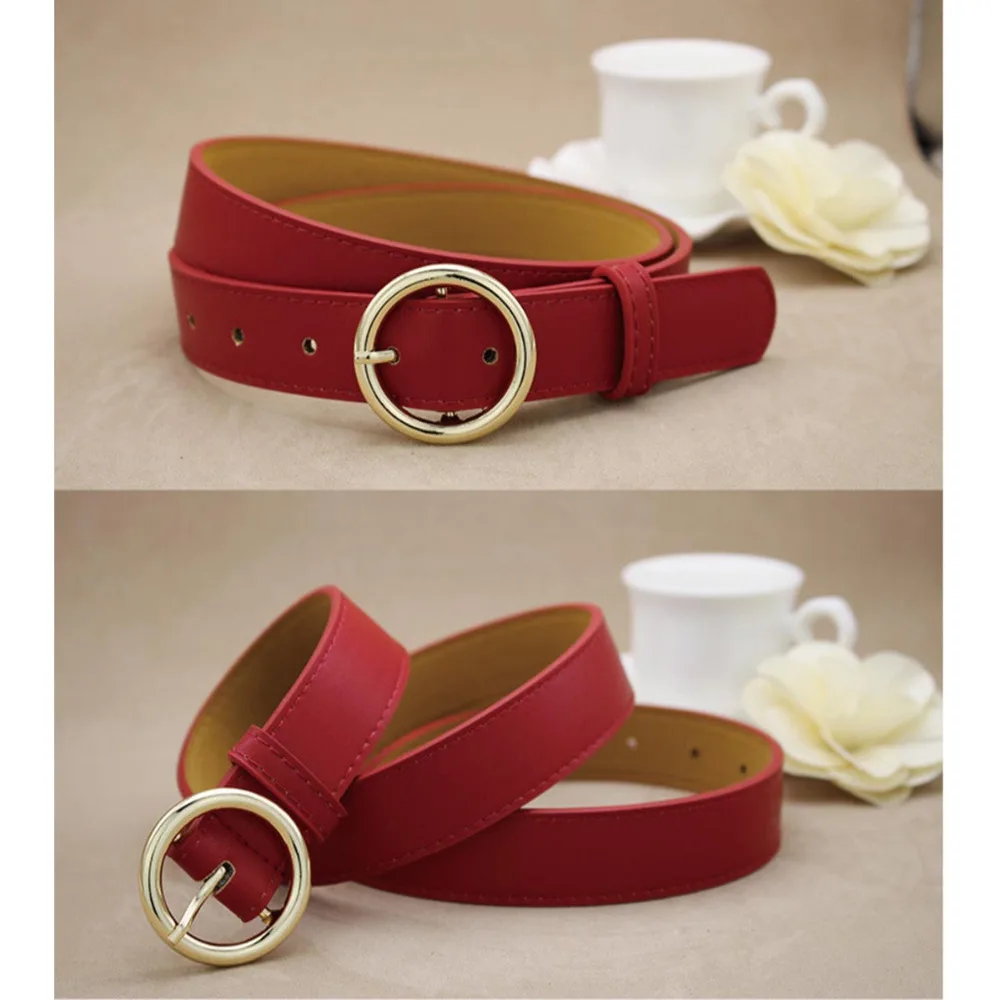 7 Colors Fashion Gold Buckle Belts Female Leather Strap Belts Women Clothing Width Of Waist